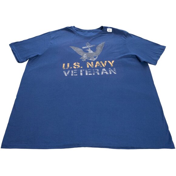 U.S. NAVY VETERAN T-Shirt Mens 3XLT Blue Cotton Short Sleeve Graphic Tee NWT - Picture 1 of 12